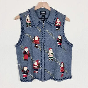 Vintage Studio Joy Sports Santas Zipped Up Vest